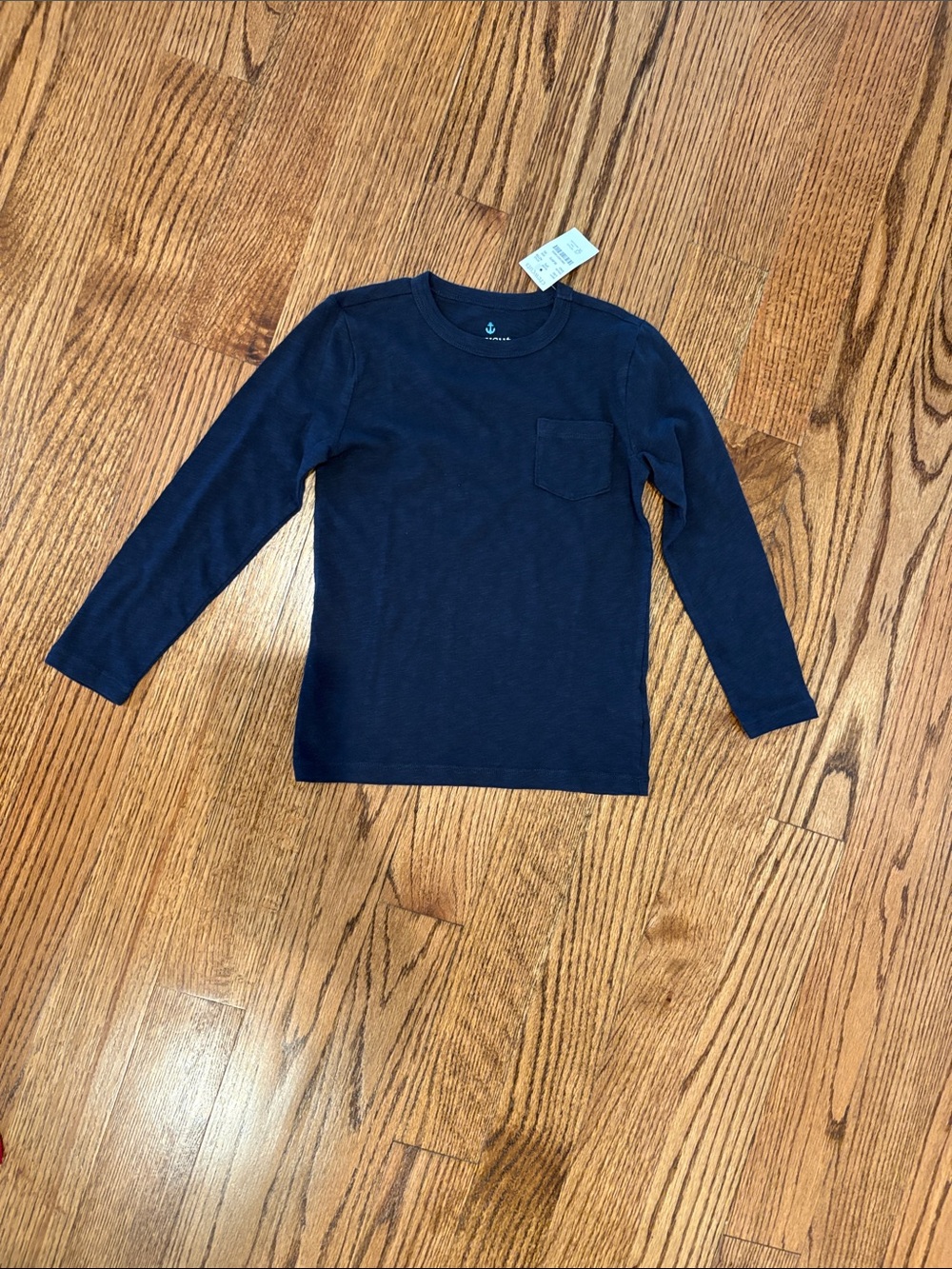 Crewcuts Navy Long-Sleeve Pocket Tee
